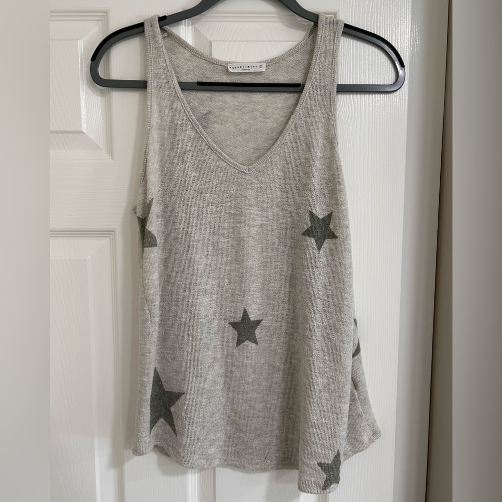 Heathered Gray Star Tank Top Sweater
